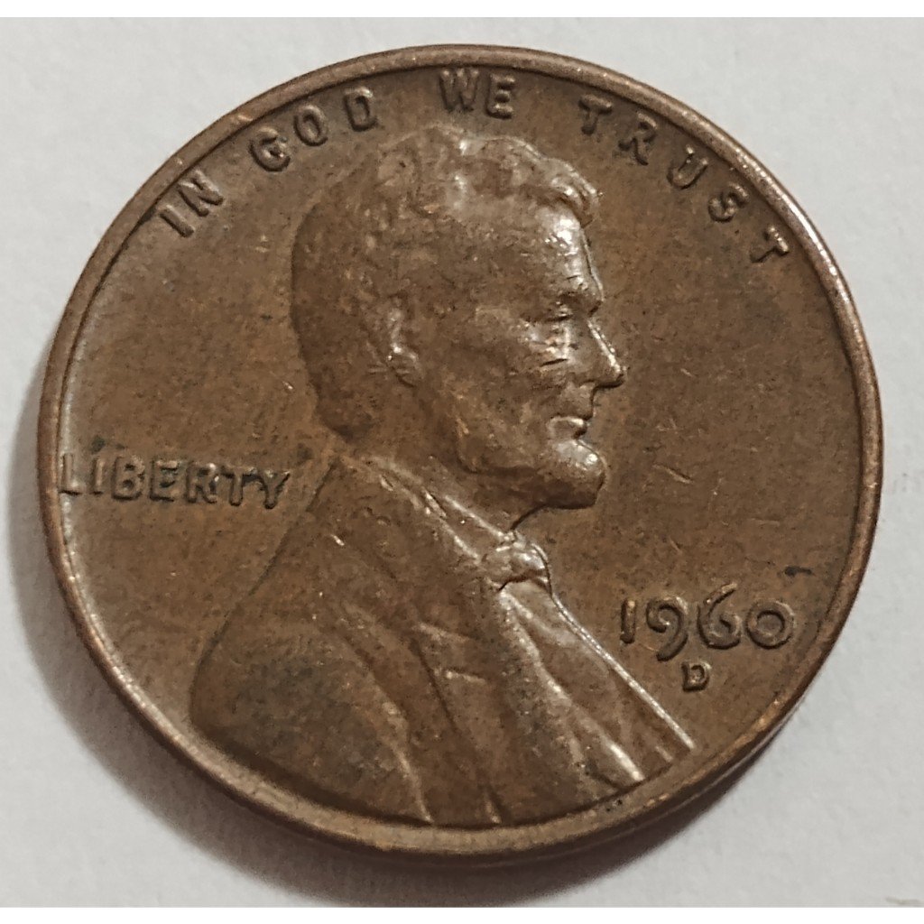 moeda one cent 1960 letra ( D ) united states mbc