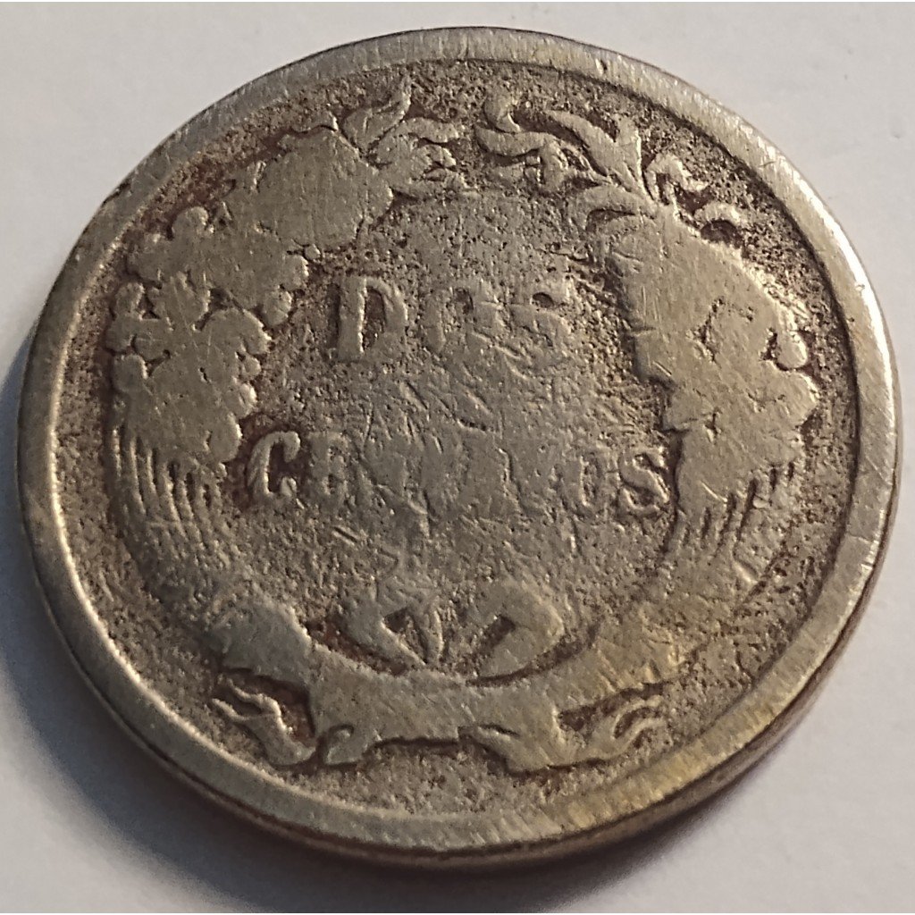 moeda antiga 2 centavos 1864 perú mbc