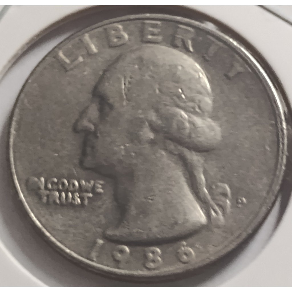 moeda antiga quarter dollar 1986 usa mbc