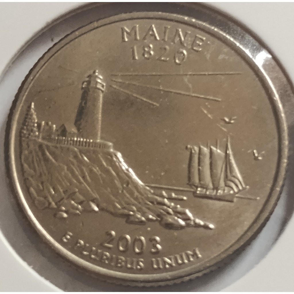moeda quarter dollar states & parks maine 2003 mbc