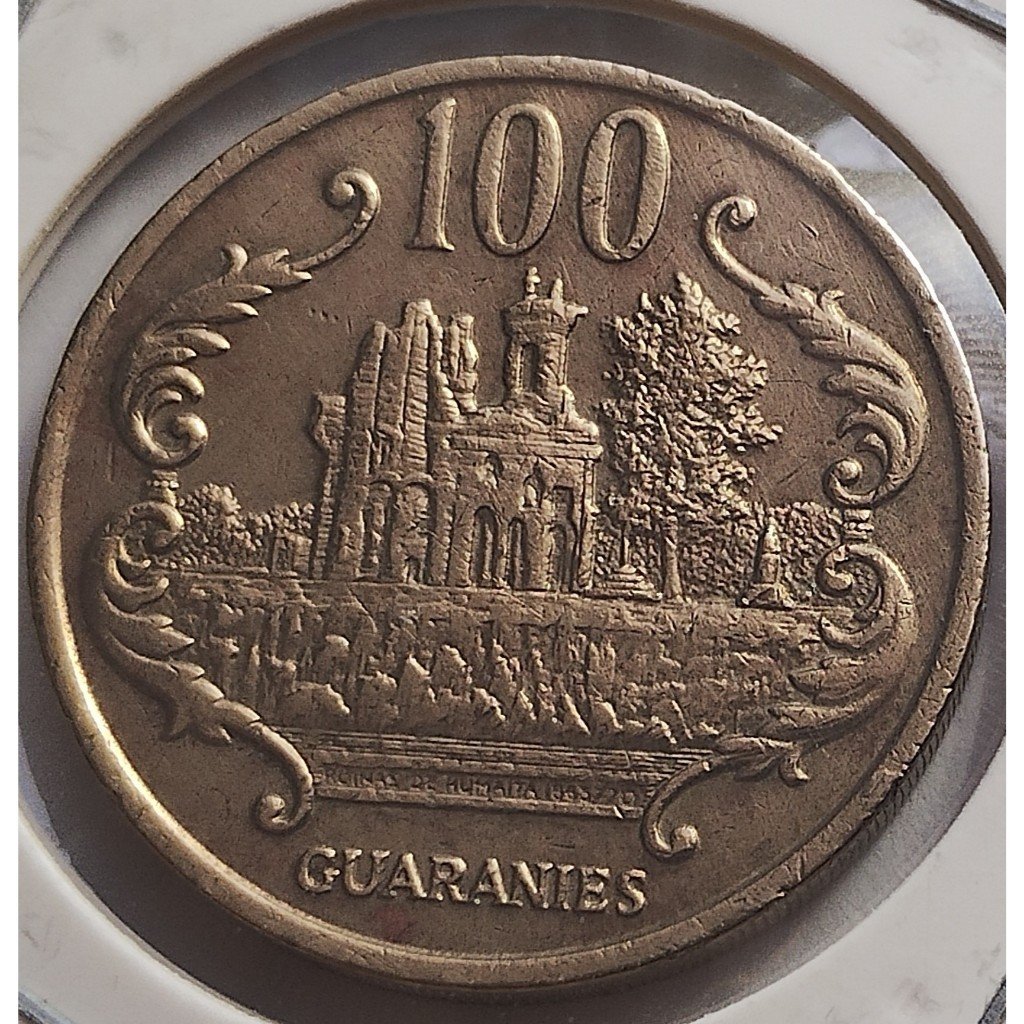 moeda antiga 100 guaranies 1990 paraguay mbc