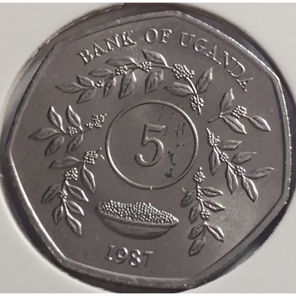 moeda 5 shillings 1987 uganda mbc