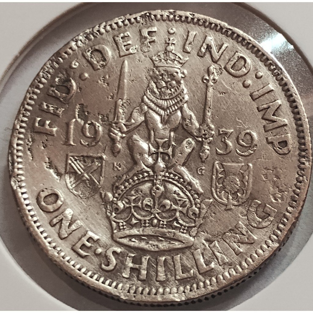 moeda one shilling 1939 prata reino unido