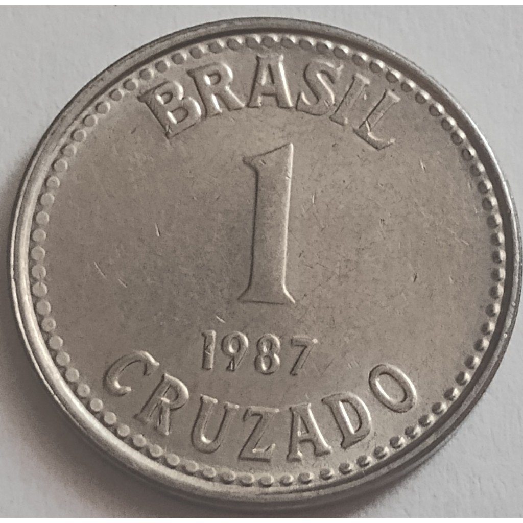 moeda antiga 1 cruzado 1987 mbc