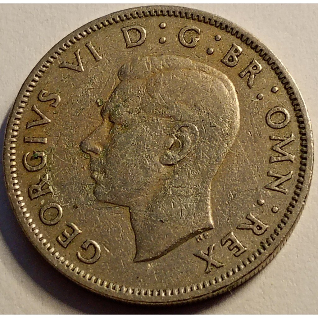 moeda two shillings 1948 reino unido mbc