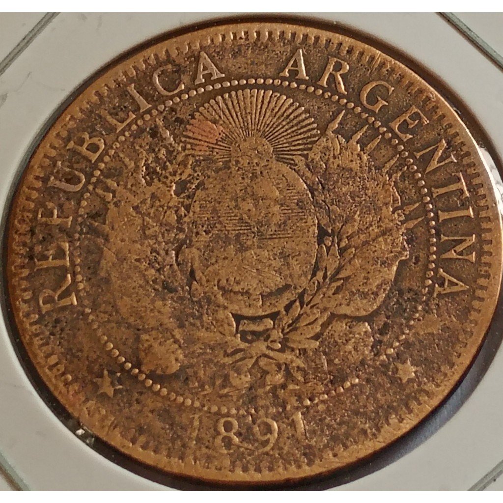 moeda 2 centavos 1891 argentina